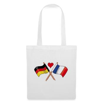 J'aime la bannière coeur drapeau France Allemagne - Sac en tissu - blanc - Devant