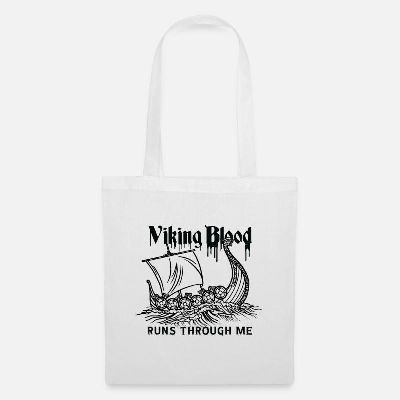 Viking Blood Runs through me, Wikinger, Vikings - Stoffbeutel - Weiß