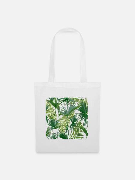 Tropical leaves - Stoffbeutel - Weiß