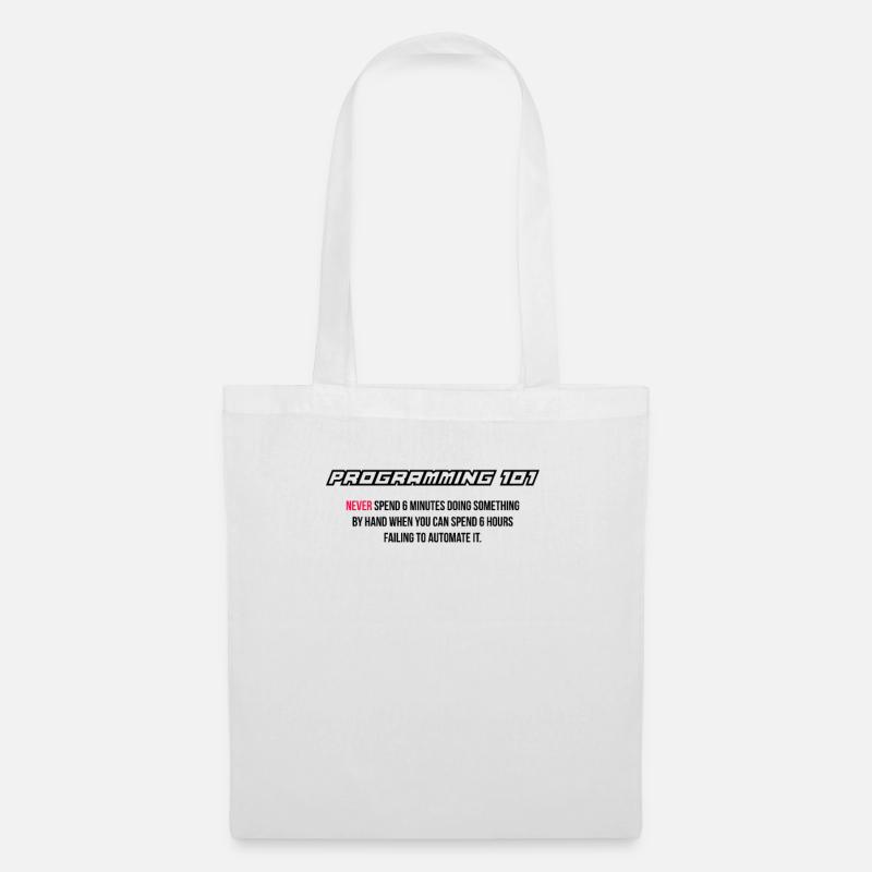 Funny automation, programming, computer science - Tote Bag - white