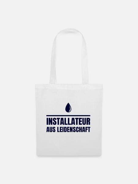 Gas Wasser Installateur - Stoffbeutel - Weiß