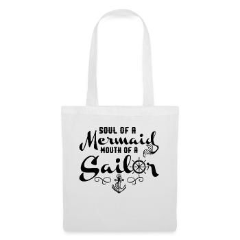 Âme d'une bouche de sirène d'un marin T-shirt drôle - Sac en tissu - blanc - Devant