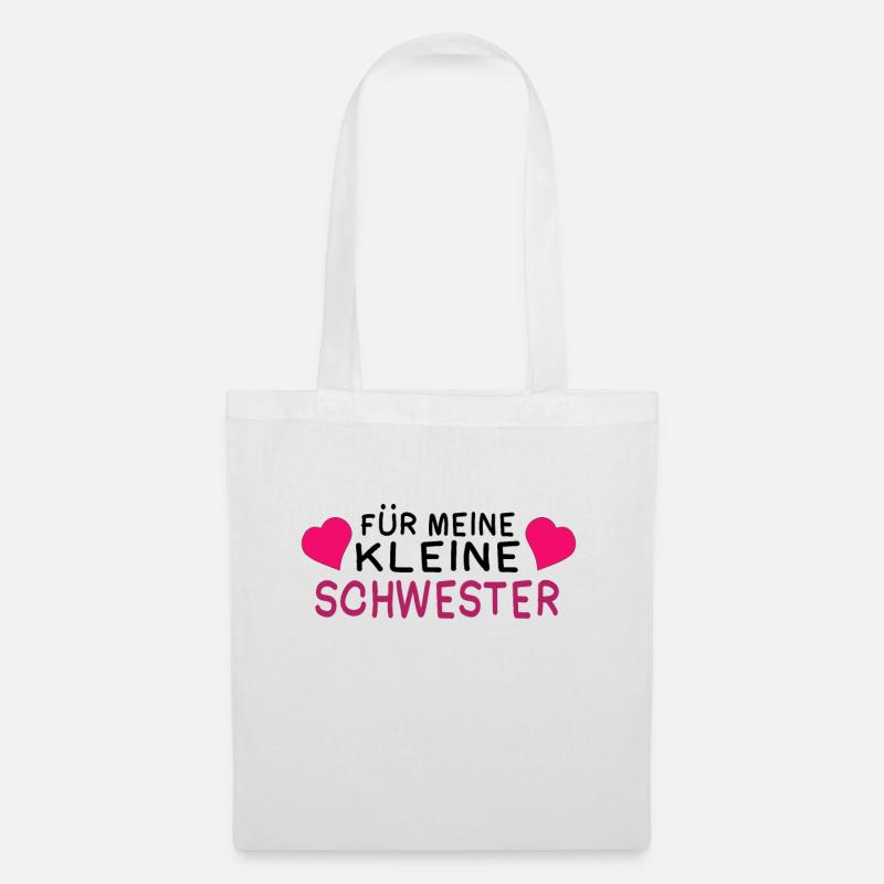 Kleine schwester Herz - Stoffbeutel - Weiß