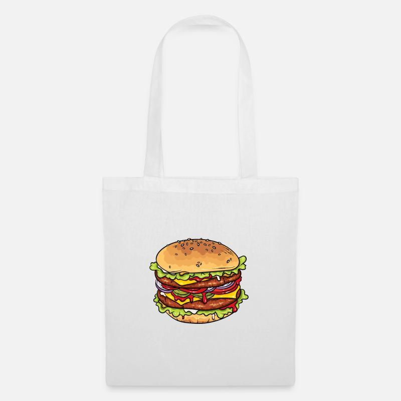 Burger - Stoffbeutel - Weiß