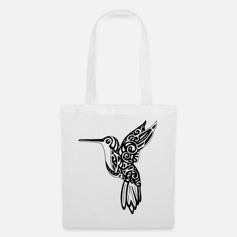 Schwarzer Kolibri-Vogel - Stoffbeutel - Weiß
