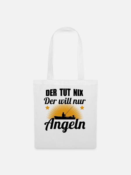 Angler Fischer Angelboot Angeln Spruch Geschenk - Stoffbeutel - Weiß