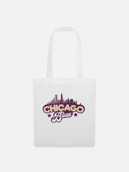 Chicago Blues Musik - Stoffbeutel - Weiß