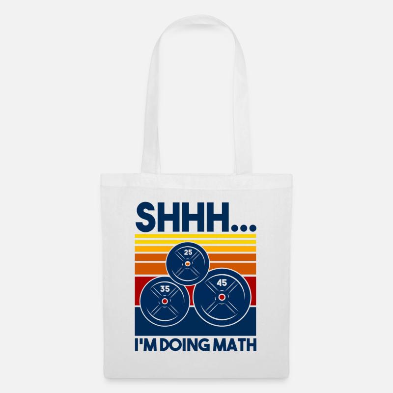 Shhh I'm Doing Math Vintage Funny Weightlifting - Stoffbeutel - Weiß