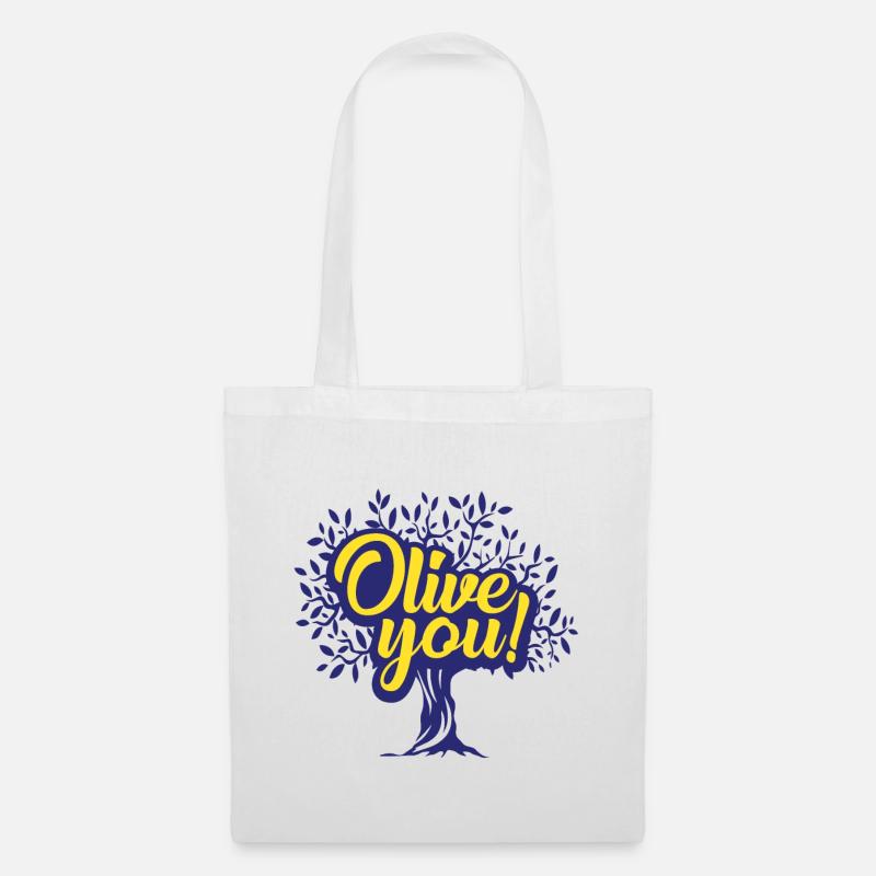 Oliven Liebe - Stoffbeutel - Weiß