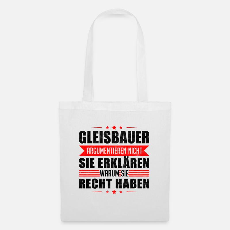 Überarbeiteter Gleisbauer Gleisbau Spruch - Stoffbeutel - Weiß