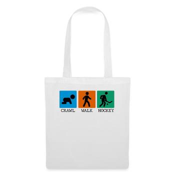 Crawl Walk Hockey Baby Bodysuit Baby Onesie - Tote Bag - white - Front