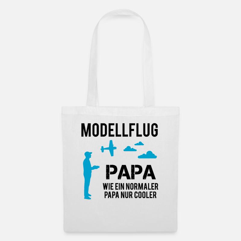 RC Flugzeug Modellflug Papa Vater Herren Geschenk - Stoffbeutel - Weiß
