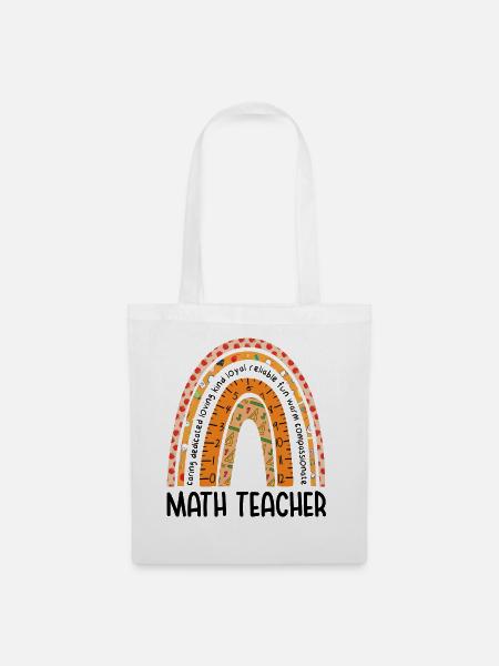 Math Teacher Vintage Rainbow - Stoffbeutel - Weiß
