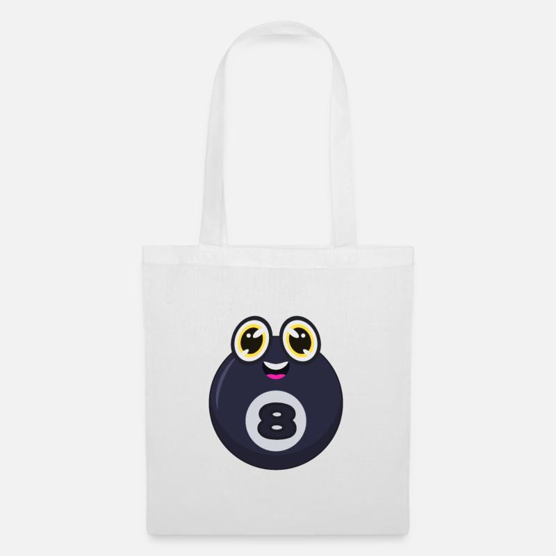 Billard boule de billard - Sac en tissu - blanc