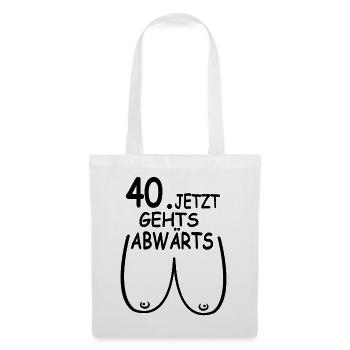 40. Geburtstag Party Geschenk - 40 Jahre Frauen - Stoffbeutel - Weiß - Vorne