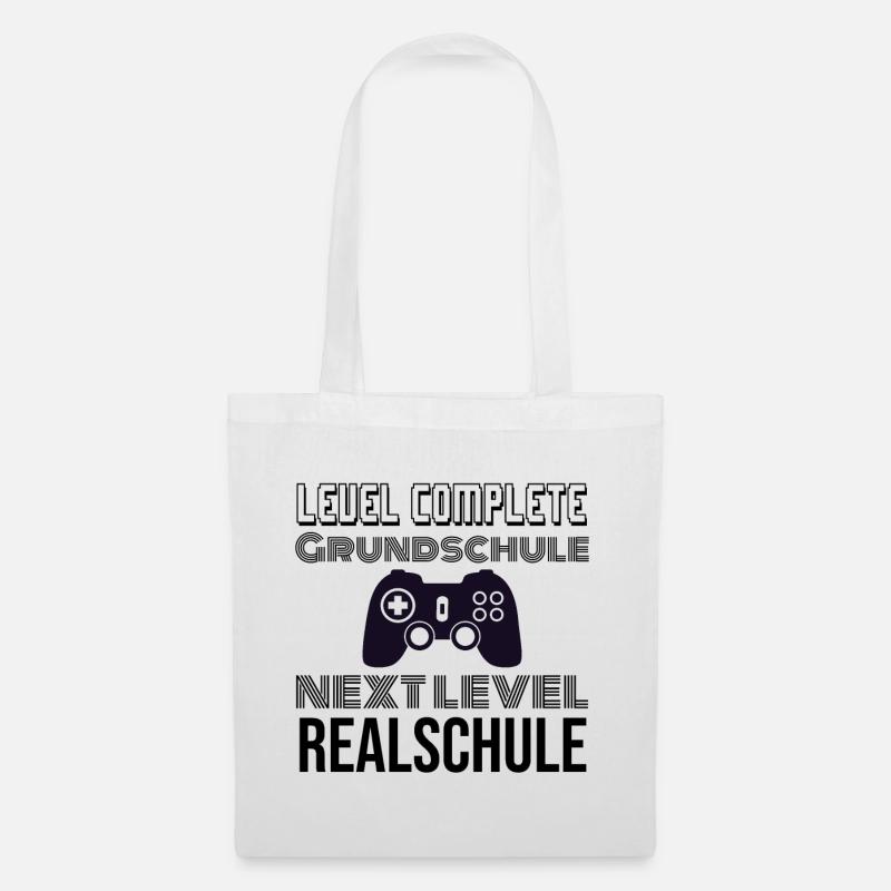 Grundschule ist vorbei Level Realschule - Stoffbeutel - Weiß