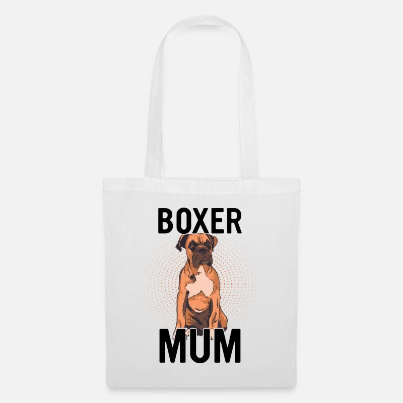Boxer Hunderasse Rasse Hund Mum - Stoffbeutel - Weiß