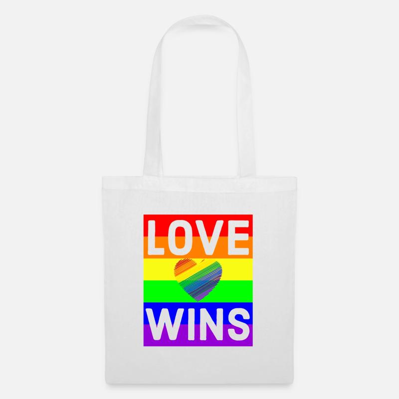 Regenbogen, Regenbogen, Regenbogen, Regenbogen, Regenbogen - Stoffbeutel - Weiß