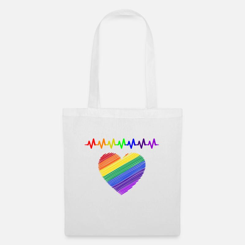 Regenbogen, Regenbogen, Regenbogen, Regenbogen, Regenbogen - Stoffbeutel - Weiß