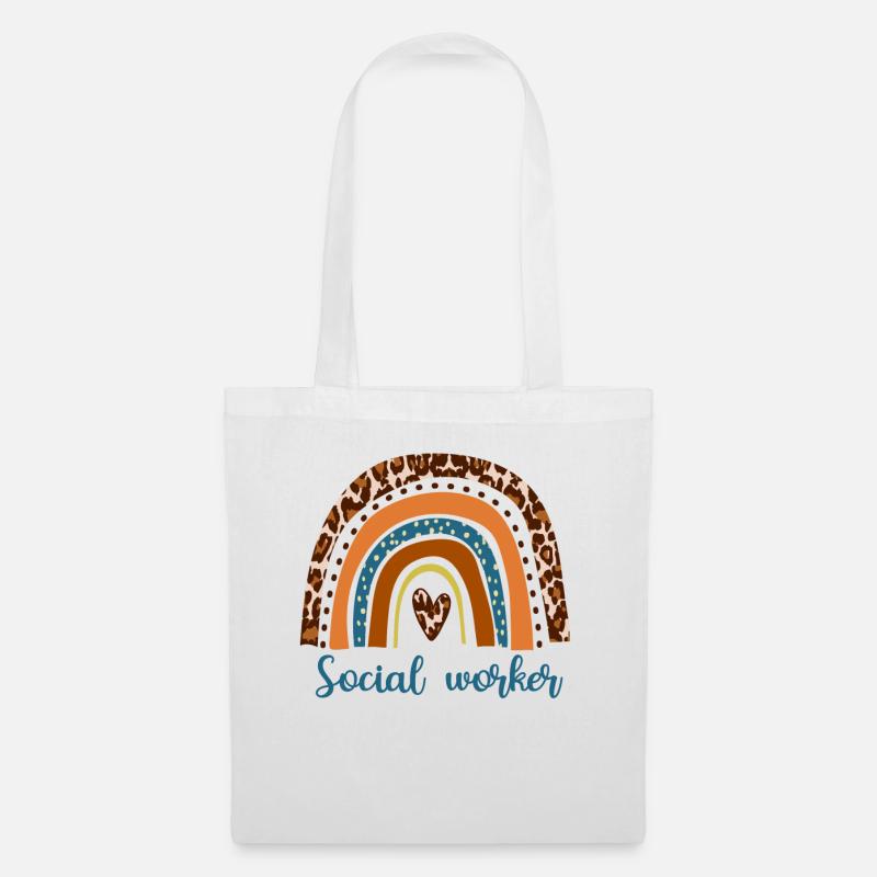 Rainbow Social Worker Back To School - Stoffbeutel - Weiß