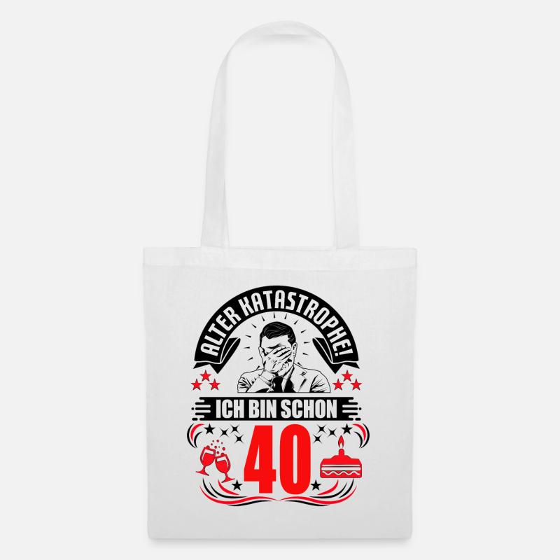 40. Geburtstag Mann Geschenk lustig Geburtstag 40 - Stoffbeutel - Weiß