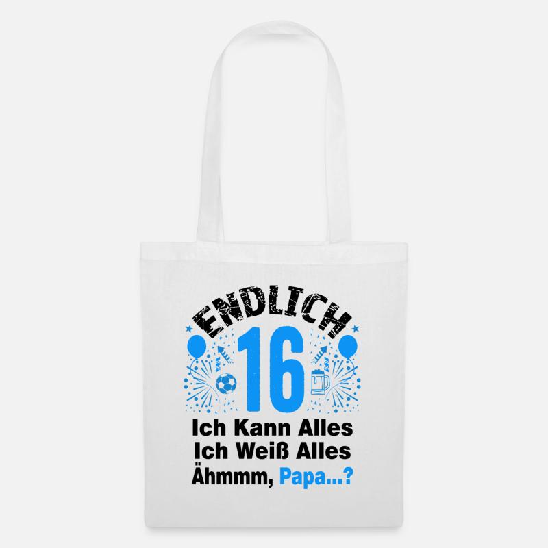 16 Geburtstag Junge Geschenk lustig 16. Ehrentag - Stoffbeutel - Weiß