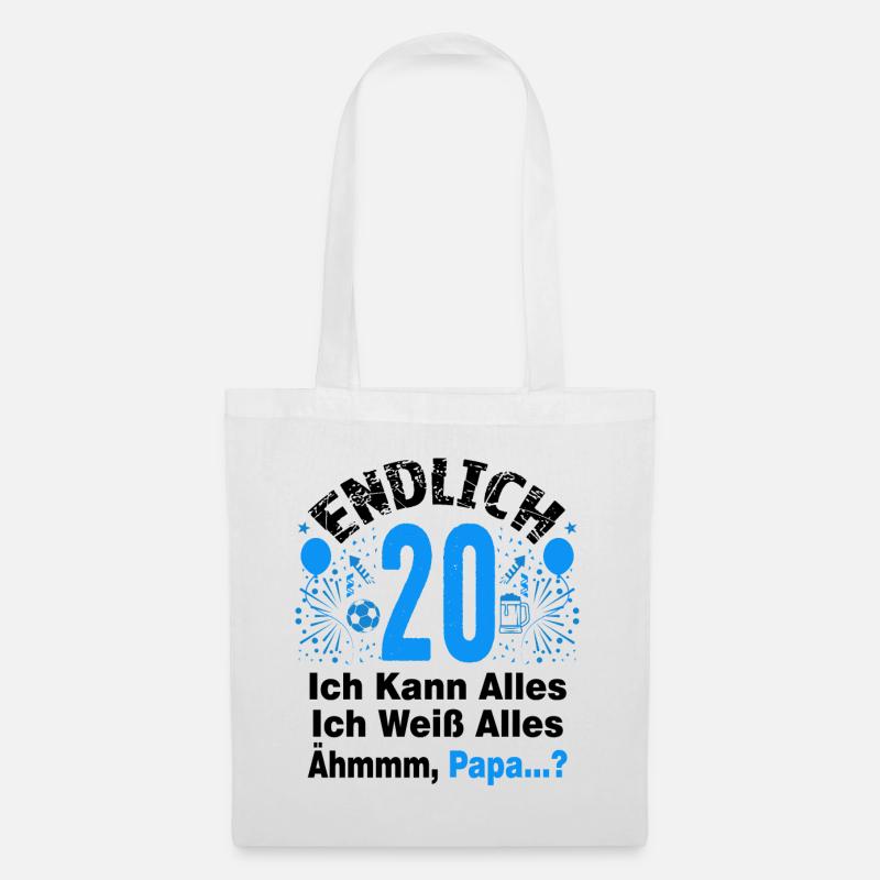 20 Geburtstag Junge Geschenk lustig 20. Ehrentag - Stoffbeutel - Weiß
