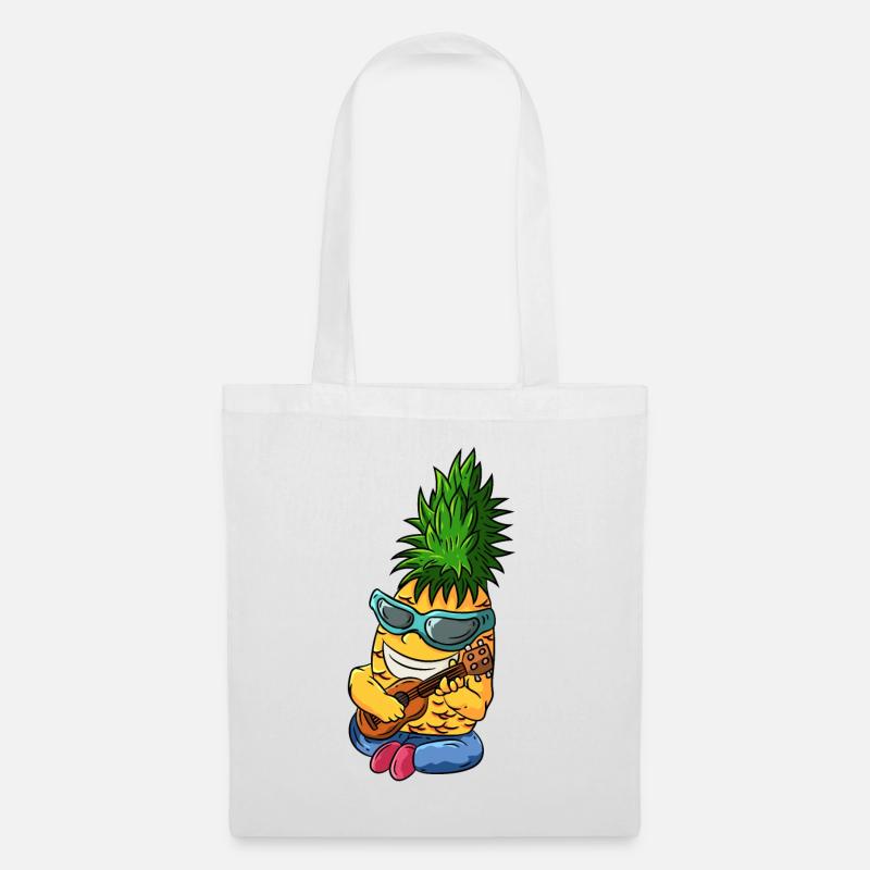 Ananas Ukulele - Stoffbeutel - Weiß
