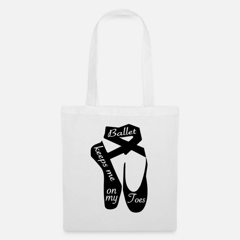 Ballet Keeps Me On My Toes - Ballett Schuhe - Stoffbeutel - Weiß