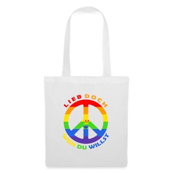 Lieb Doch Wen Du Willst - LGBTQ Regenbogen Rainbow - Stoffbeutel - Weiß - Vorne