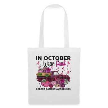 Dans October I Wear Pink Breast Cancer Awareness - Sac en tissu - blanc - Devant