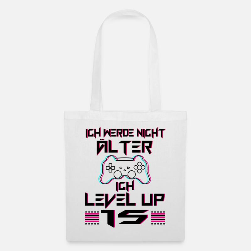 15 Geburtstag Geschenk Level 15 Complete 15 Jahre - Stoffbeutel - Weiß