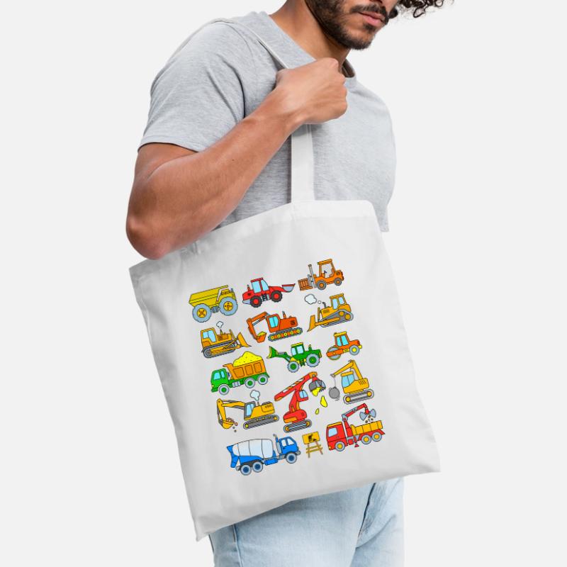 Construction site Excavator Construction workers Construction vehicles Tote Bag