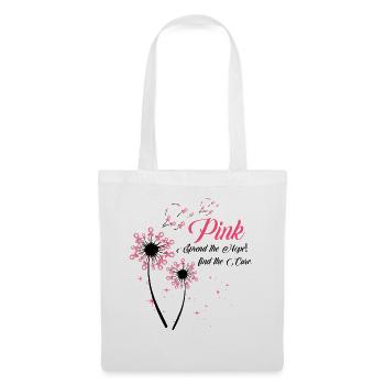 Ruban rose Pissenlit Sensibilisation au cancer du sein - Sac en tissu - blanc - Devant