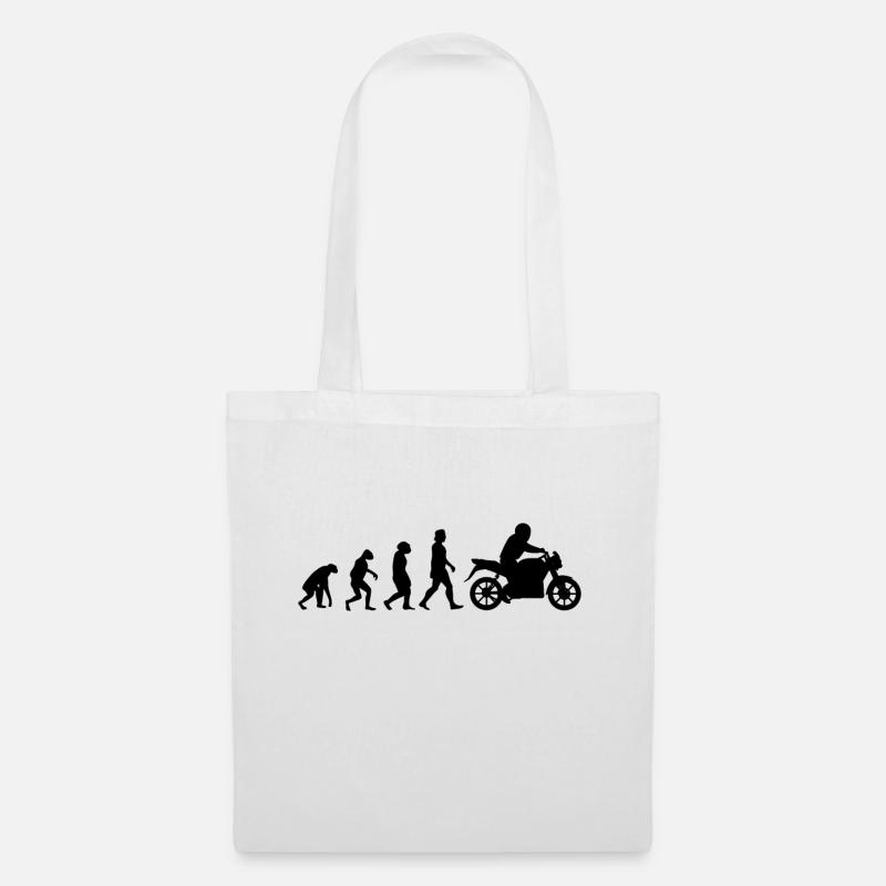 Motorcyclist Evolution Motorcycle Biker - Tote Bag - white