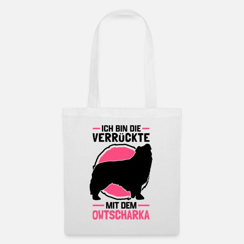 Verrückte mit Kaukasischer Owtscharka Kaukase - Stoffbeutel - Weiß