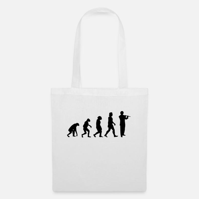Flötist Evolution Querflöte Flöte - Stoffbeutel - Weiß