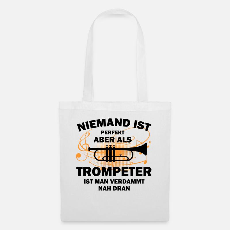 Trompete Trompeter - Stoffbeutel - Weiß