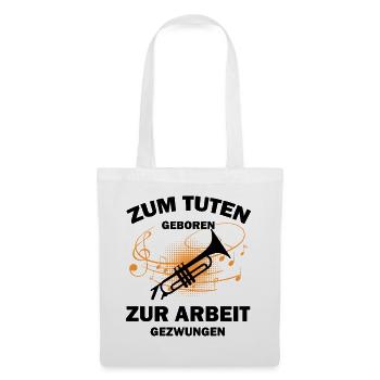 Trompete Trompeter - Stoffbeutel - Weiß - Vorne