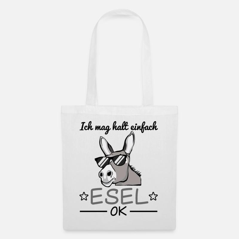 Esel Sonnenbrille Lustiger Spruch Geschenkidee - Stoffbeutel - Weiß
