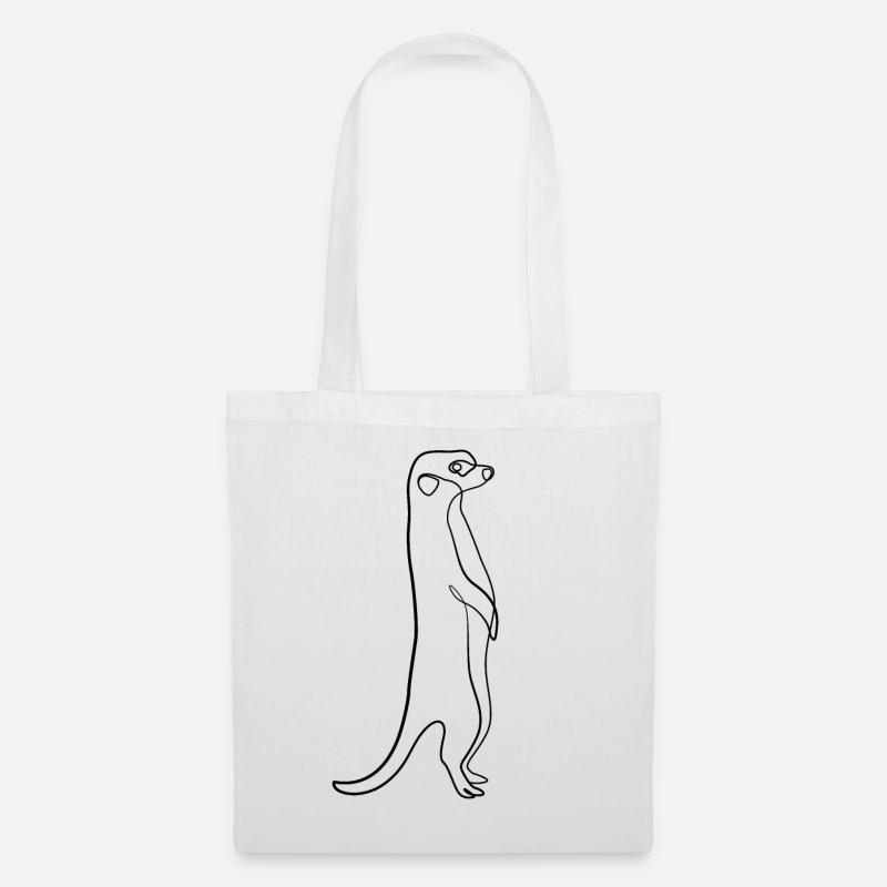 Erdmännchen Line Art Abstrakte Kunst Geschenk - Stoffbeutel - Weiß