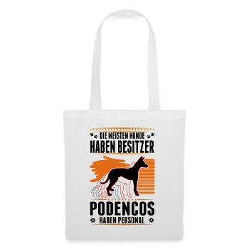 Podenco Personal Spanischer Windhund Ibizan Hound - Stoffbeutel - Weiß - Vorne
