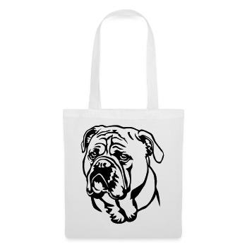 Tête de bouledogue continental - Sac en tissu - blanc - Devant
