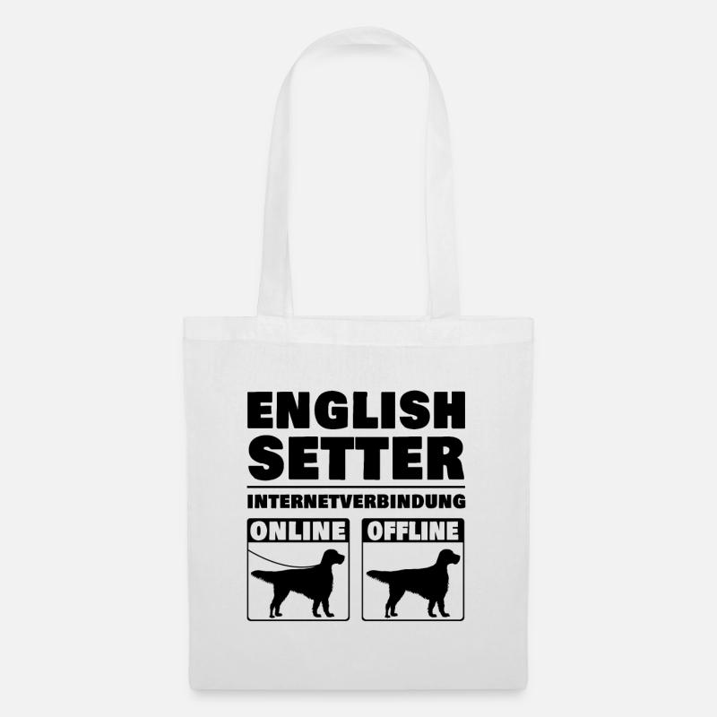 English Setter Internet Englischer Setter - Stoffbeutel - Weiß