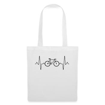 Fahrrad Mountainbike Herzschlag - Stoffbeutel - Weiß - Vorne