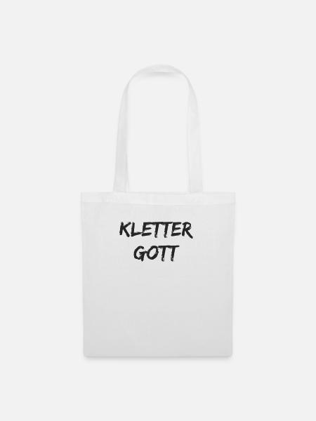 Klettern - Kletter Gott - Stoffbeutel - Weiß