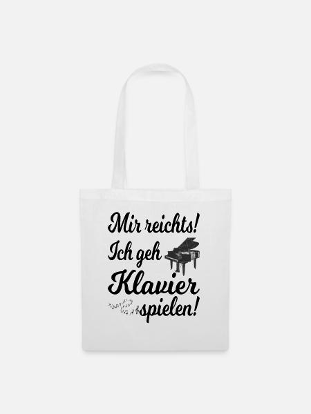 Mir reichts ich geh Klavier spielen - Stoffbeutel - Weiß