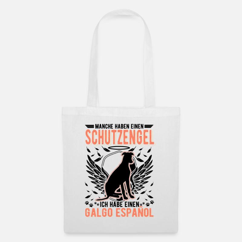Galgo Español Schutzengel Spanischer Windhund - Stoffbeutel - Weiß