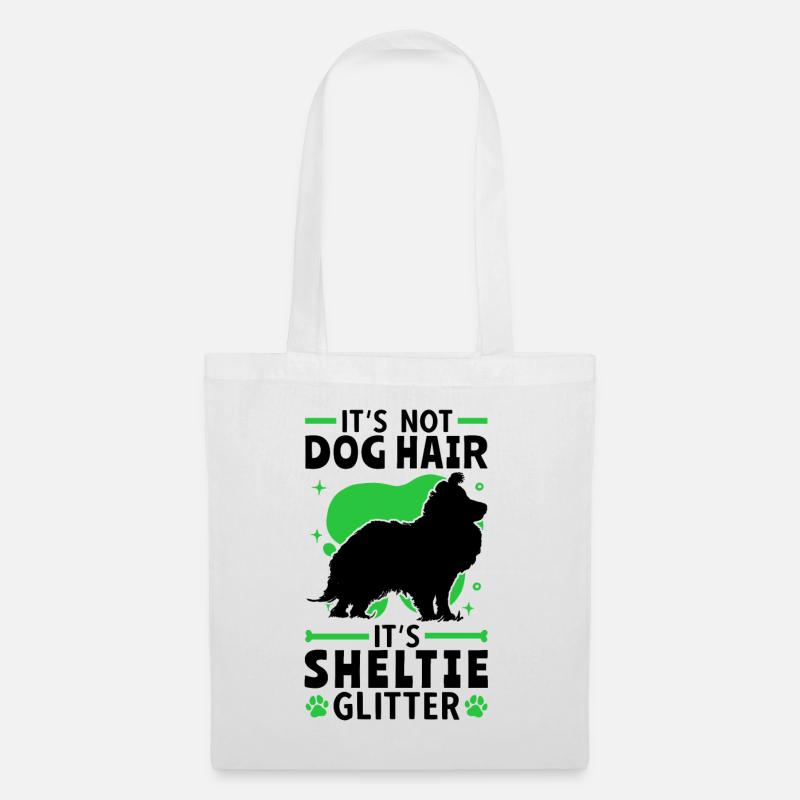 Das ist Sheltie Glitzer Shetland Sheepdog - Stoffbeutel - Weiß