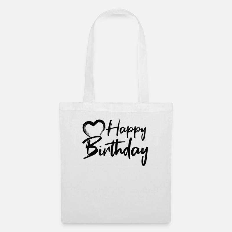 Happy Birthday - Stoffbeutel - Weiß